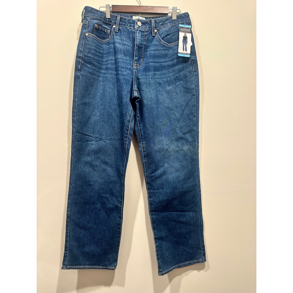 Edited by Remi Bader Loose Straight Jean Medium Wash‎ Blue Denim Womens 10 NEW